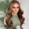 oulaer Highlight #4/27 Honey Blonde Body Wave Human Hair Wig Deep Part HD Transparent 13x6 Lace Front Wig Brazilian Hair Natural Wave Human Hair Glueless Wigs 150% Density Natural Hairline 20inch view 2