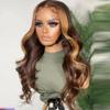 oulaer Highlight #4/27 Honey Blonde Body Wave Human Hair Wig Deep Part HD Transparent 13x6 Lace Front Wig Brazilian Hair Natural Wave Human Hair Glueless Wigs 150% Density Natural Hairline 20inch view 3