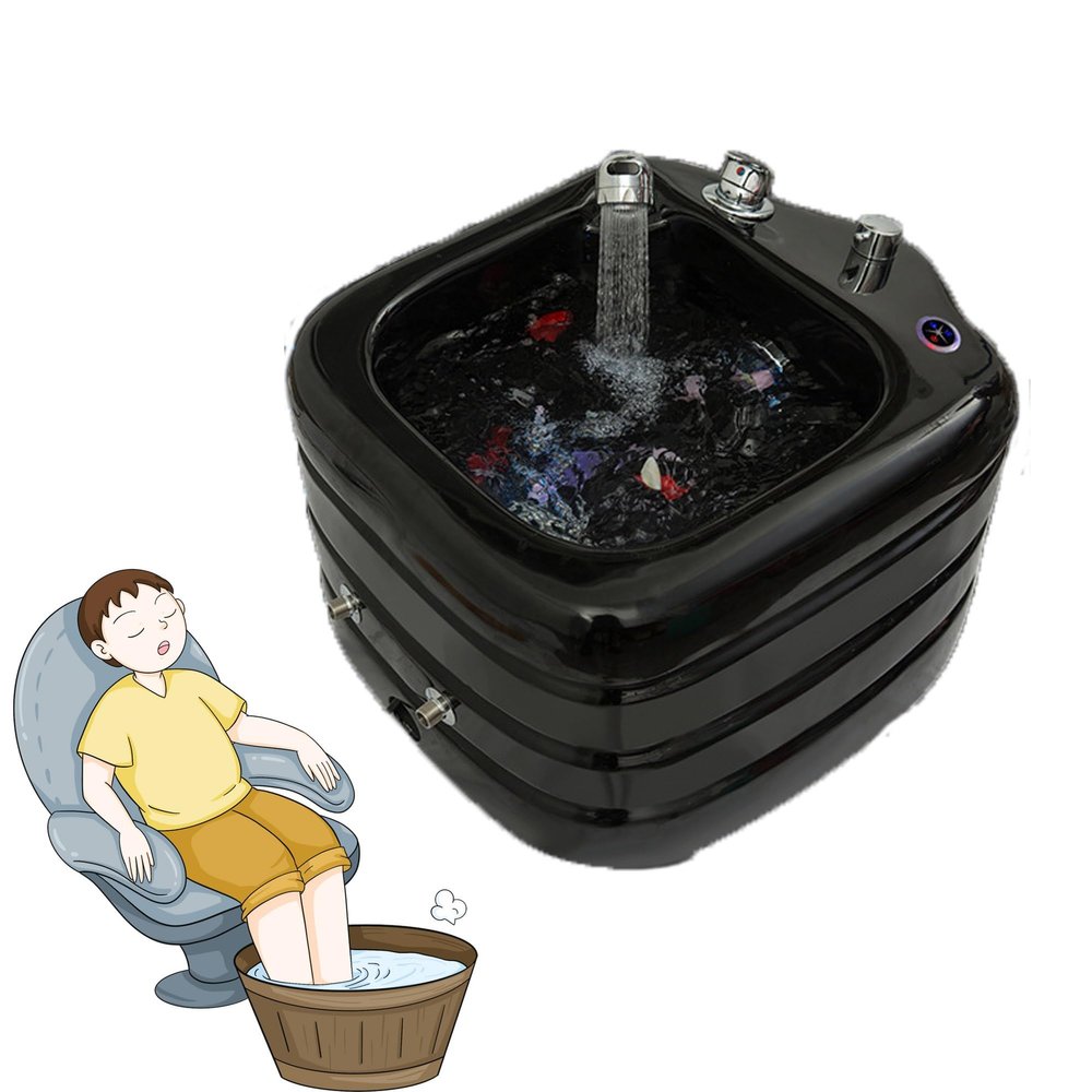Acrylic Foot Spa Bathtub, Pedicure Bowl, Foot Bath spa, Foot Soaking tub, Portable Pedicure Spa Bathtub, Pedicure Chair Shampoo Sink, Bath Basin for Foot Soaking for Home Spa Treatment(Black)