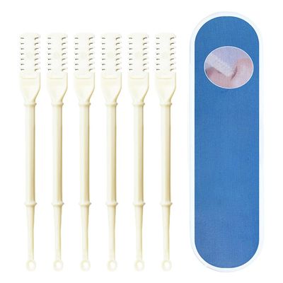 2-in-1 Nasal Hair Cutter, Double Head 360 Rotating Nose Hair Trimmer Nostril Hair Remover Tool, Double Sided Nose Hair Knife Manual Nose Hair Trimmer with Ear Picker for Women Men (White, 6 PCS)
