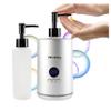 Oil Warmer for Massage oil warmer for scented oil, Massage Oil Warmer, lotion warmer, Body Oil Heater for Spa, Salon and Barber Shops, with Two Oil Bottle Dispenser, Constant Temperature, Silver view 1