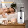 Oil Warmer for Massage oil warmer for scented oil, Massage Oil Warmer, lotion warmer, Body Oil Heater for Spa, Salon and Barber Shops, with Two Oil Bottle Dispenser, Constant Temperature, Silver view 4