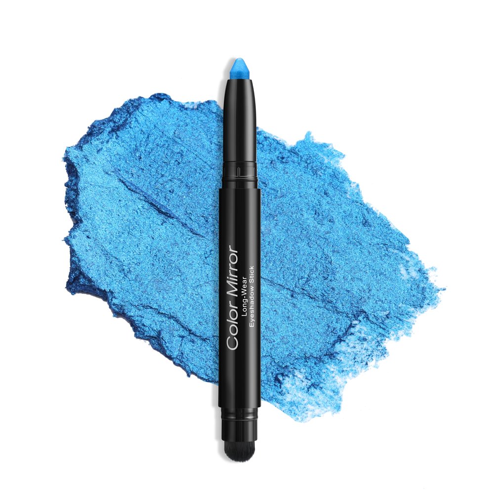 Color Mirror Longwear Cream Eye Shadow Sticks(62 Sapphire Shimmer), Smudge-Proof, Waterproof Eyeshadow,Silky Formula Glitter With Makeup Brush,Sapphire Blue