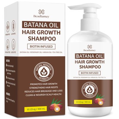 Beadlamey  Root Activator Batana Oil Hair Growth Shampoo: Natural Hair Loss Shampoo for Thinning Hair for Women and Men - Daily Hair Care at Home - 10.1 fl.oz