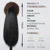 YUXING1205 Straight Ponytail Hairpiece for Women 16inch Ponytail Wrap Around Clip In Hair Extension Black Long Heat Resistant Fibre(White) view 2