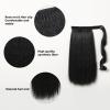 YUXING1205 Straight Ponytail Hairpiece for Women 16inch Ponytail Wrap Around Clip In Hair Extension Black Long Heat Resistant Fibre(White) view 4