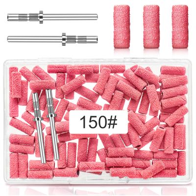 150 Grit Mini Sanding Bands for Nail Drill Bit - 100 Pcs, 3.1 MM Small Sanding Bands for Manicures and Pedicure