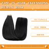 YDDM Jet Black Tape in Hair Extensions Human Hair, 20pcs 20 Inch 100% Remy Human Hair for WomenStraight Invisible Seamless Tape in Hair Extensions(1#, 20 Inch) view 3