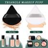 4Pcs Black Powder Puffs for Face Powder,Triangle Sponges for Makeup,Velour Powder Puffs Setting powder puff for Loose Mineral Powder Cosmetic Body Contouring Tools view 3
