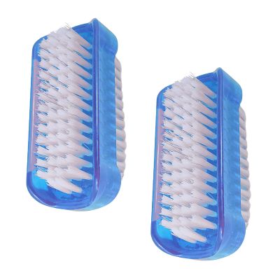 2PCS Double Sided Scrubbing Soft Art Brush Remove Dirt Fingernail Manicure Tools Pedicure Brush Scrubbing Brush for Long Handle