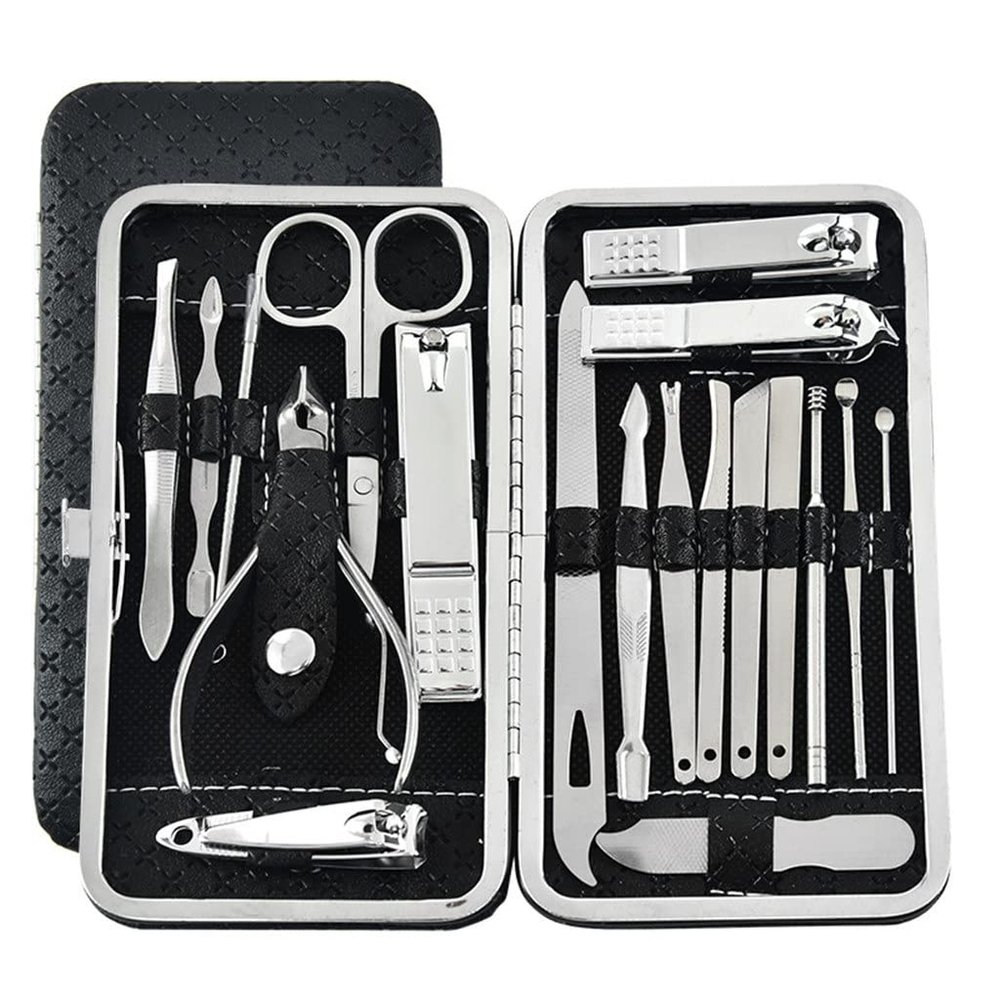 19pcs/Set Pruning Nail Clippers Cutting Pliers Set Single Groove Pedicure Inflammation Tool Home (Color : As Shown, Size : One Size) (As Shown One Size)