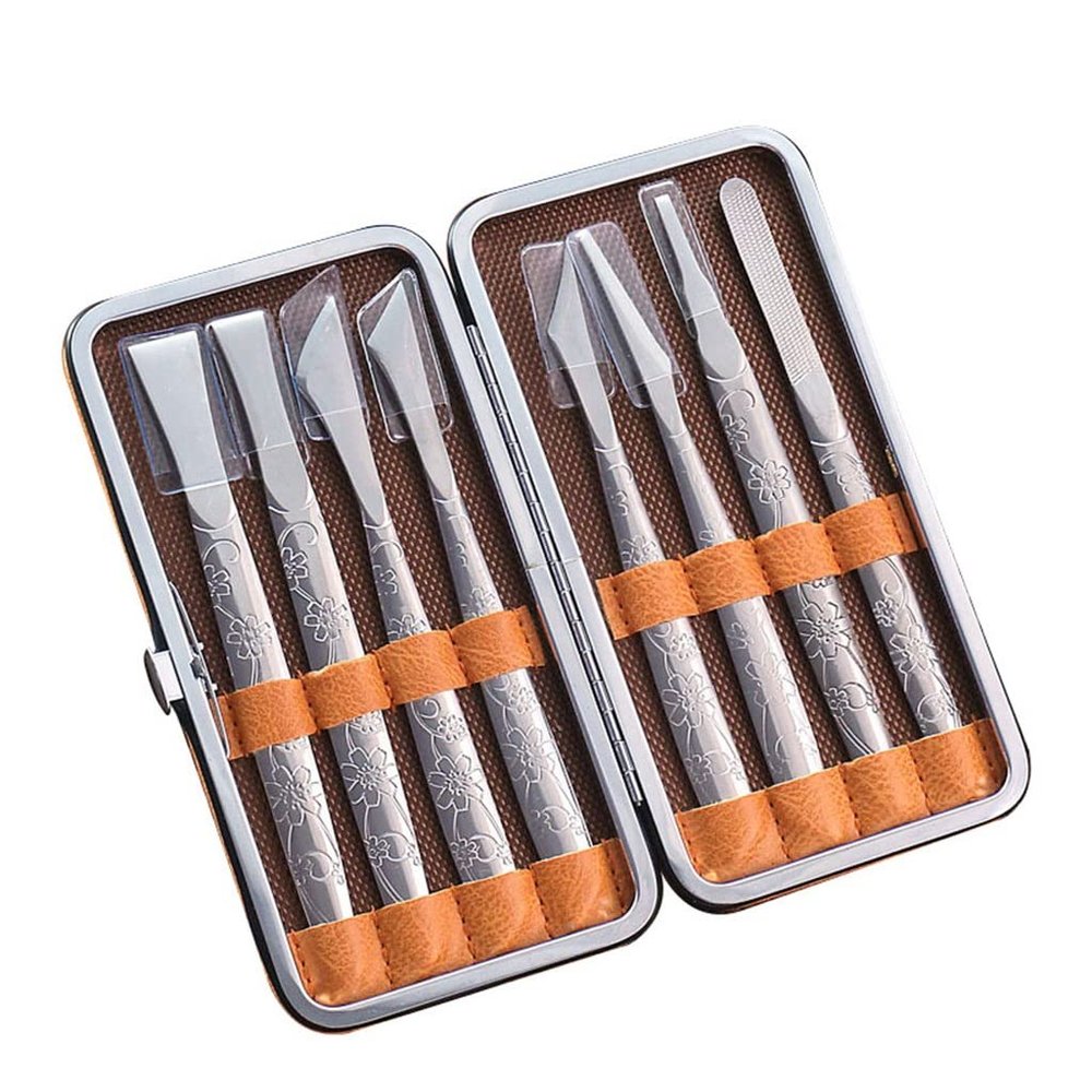 8pcs/Set Pedicure Tool Set Stainless Steel Nail Clipper Manicure Kit Dermatomy Feet Care (Color : As Shown, Size : One Size) (As Shown One Size)