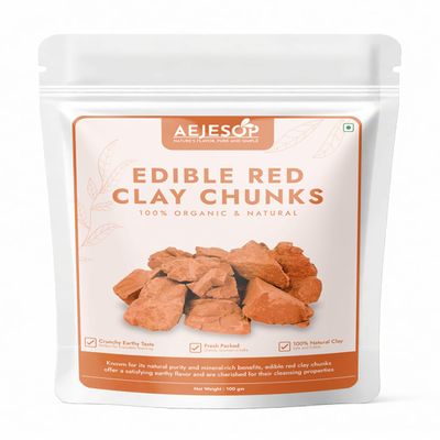 AEJESOP Red Clay, Edible Clay Chunks, Natural for Eating (Food), 3.5oz(100g)