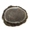 Right Hair Human Hair Toupee For Men Swiss Lace Toupee Hairpiece Bleached Knot Hair Piece For Men Hair Replacement Mens Toupee 7X9#440#4 Medium Brown+40% Grey 80% Density view 4