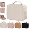 LJXWRF Multi-Compartment Toiletry Cosmetics Bag, Bag-Multi Compartment Toiletry Bag, Toiletry Cosmetics Bag, PU Leather Large Capacity & Portable (Beige) view 1