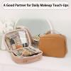 LJXWRF Multi-Compartment Toiletry Cosmetics Bag, Bag-Multi Compartment Toiletry Bag, Toiletry Cosmetics Bag, PU Leather Large Capacity & Portable (Beige) view 4