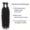 20 Inch Human Braiding Hair for Boho Braids Human Hair 100g 2 Bundles Deep Wave Bulk Human Hair for Braiding No Weft Curly Braiding Hair Bulk Hair Extensions Real Human Hair Natural Color view 2