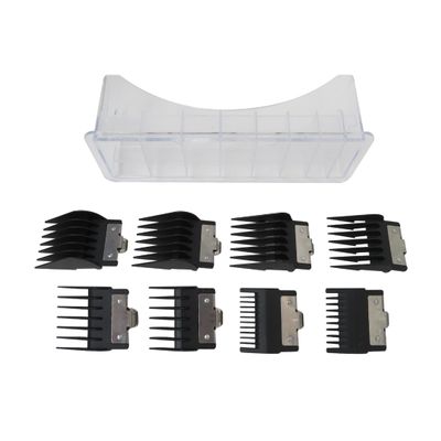 HaeKap New Set of 8 Clipper Guards with Metal Clip Attachment Guards Replacement for BaBylissPRO Barberology FX870 / FX880 / FX890 / FX825 / FX673 Clippers