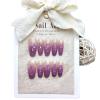 ZIIVIEVS Handmade Wearing Armor with Phantom Purple Gradient Full Diamond Long Ice Transparent Whitening Detachable False Nails(S) view 2