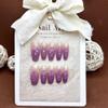 ZIIVIEVS Handmade Wearing Armor with Phantom Purple Gradient Full Diamond Long Ice Transparent Whitening Detachable False Nails(S) view 3