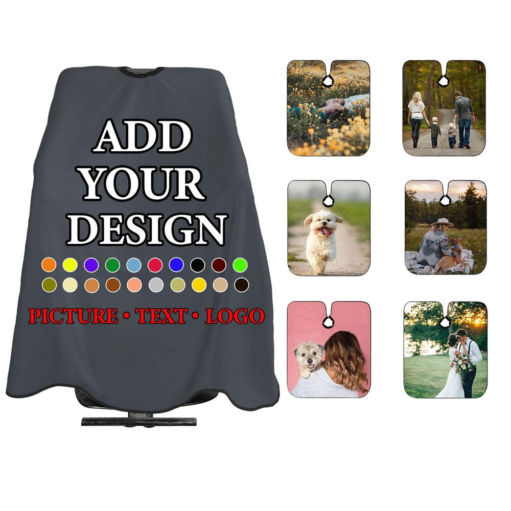 Custom Barber Cape Design Your Own Photo Text Hairdresser Capes for Adults, Personalized Barber Apron with Adjustable Neckline, for Hair Styling Barbershop55 x 66 In