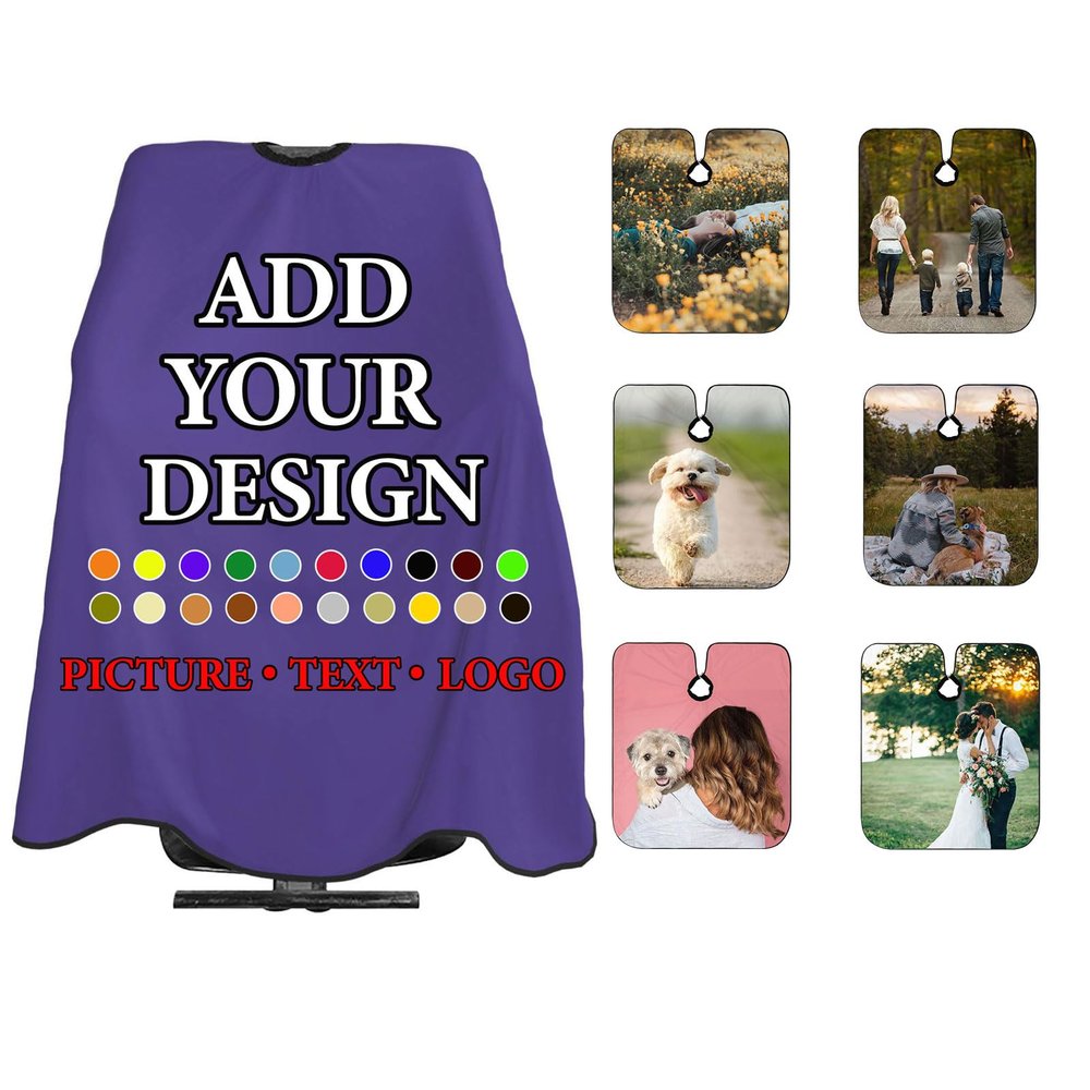 Custom Barber Cape Design Your Own Photo Text Hairdresser Capes for Adults, Personalized Barber Apron with Adjustable Neckline, for Hair Styling Barbershop55 x 66 In