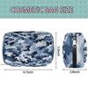 GzLeyigou Small Makeup Bag Blue White Camouflage Organizer Case Mini Cosmetic Bags with Compartments Pouch Toiletry Bag for Women Travel Makeup Brush Bag Storage Bag Camo Skin view 2