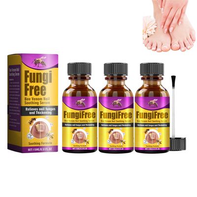 ERMOPATRY Bee Venom Nail Care Solution, Foot Care Soothing Serum, Soft Nail Cream with Brush Head for Athletes Foot, Thick Toe Care, Thick, Broken, Discolored or Damaged Nail (3pcs)