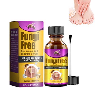 ERMOPATRY Bee Venom Nail Care Solution, Foot Care Soothing Serum, Soft Nail Cream with Brush Head for Athletes Foot, Thick Toe Care, Thick, Broken, Discolored or Damaged Nail (1pcs)