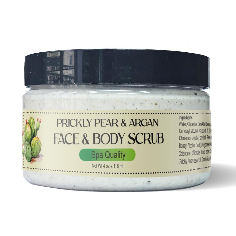 Zakia's Delicate Prickly Pear & Argan Oil Honey Scrub for face and body - 4 oz Jar