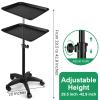 Salon Tray on Wheels, Adjustable Height Salon Rolling Tray Cart, Sturdy Hairstylist Color Tattoo Tray for Home, Clinic, Salon&Spa Use(Black) view 2
