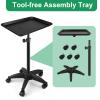 Salon Tray on Wheels, Adjustable Height Salon Rolling Tray Cart, Sturdy Hairstylist Color Tattoo Tray for Home, Clinic, Salon&Spa Use(Black) view 3