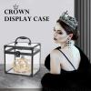 FRENESSA Portable Makeup Case Clear Crown Box Cosmetics Display Case Toiletry Organizer Box Transparent Acrylic Artists Train Case Travel Makeup Tools Storage for Vanity Bathroom Counter Dresser Case view 4