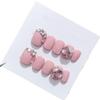Pink pile diamond manicure, handcrafted nail patches, wearable manicure removable fake nails(XS) view 1