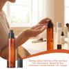2Pcs 120Ml/4oz Amber Glass Lotion Pump Bottles with Black Cap Empty Upscale Soap Dispenser Jars Refillable Remover Oil Bottles view 4