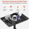 TASALON Salon Tray on Wheels,Rolling Tray Trolley for Salon Essentials, Adjustable Height Provides Ample Storage for Hairstylist, Tattoo and Clinic Use - Black view 4