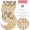 Loxxy Human Hair Clip in Extensions Thin PU Weft Highlight Golden Brown Mixed With Platinum Blonde Invisible Seamless Clip in Hair Extensions Real Human Hair Natural Straight 130g 7Pcs 18Inch P12/60A view 3