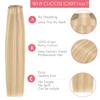 Loxxy Human Hair Clip in Extensions Thin PU Weft Highlight Golden Brown Mixed With Platinum Blonde Invisible Seamless Clip in Hair Extensions Real Human Hair Natural Straight 130g 7Pcs 18Inch P12/60A view 4