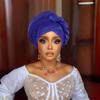 African auto gele Headtie Wedding Party Headpiece Women Head Wraps Muslim Hat (US, Alpha, One Size, Royal Blue) view 2