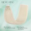 Easyouth Micro Bead Hair Extensions Blonde Microlink Hair Extensions Human Hair White Blonde 14 Inch 50g 50s Invisible Micro Ring Hair Extension Human Hair Short Straight Hair view 3