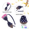 Back To School Headbands for Women Navy Blue Headband Pencil Hairbands for Girls Cute Polka Dot Hairband First Day of School Teacher Hair Supplies Navy Blue Pencil Hair Accessories for Styling 1Pcs view 3