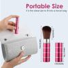 2 Pcs Retractable Makeup Brush, Travel Blush Brush, Kabuki Foundation Brush Portable Loose Powder Brush with Cover Extensible Contour Brush for Makeup, Liquid Makeup Bronzer Cream Powder view 2