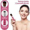 2 Pcs Retractable Makeup Brush, Travel Blush Brush, Kabuki Foundation Brush Portable Loose Powder Brush with Cover Extensible Contour Brush for Makeup, Liquid Makeup Bronzer Cream Powder view 3