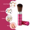 2 Pcs Retractable Makeup Brush, Travel Blush Brush, Kabuki Foundation Brush Portable Loose Powder Brush with Cover Extensible Contour Brush for Makeup, Liquid Makeup Bronzer Cream Powder view 4