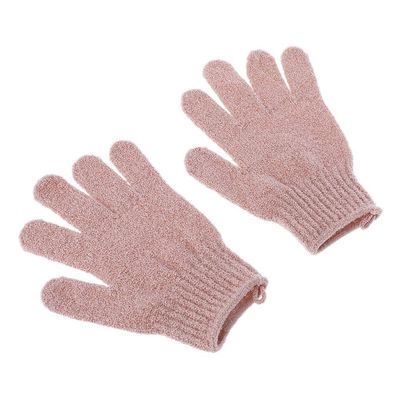2Pcs Shower Bath Gloves Loofah Body Scrubber Wash Massage