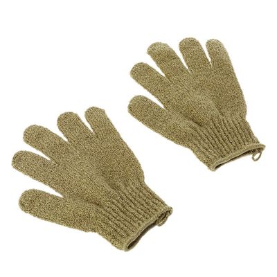 2Pcs Shower Bath Gloves Loofah Body Scrubber Wash Massage
