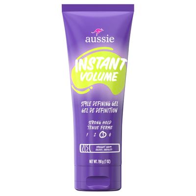 Aussie Instant Volume Style Defining Hair Gel For Straight Hair and Wavy Hair Unisex, 7 Oz, Purple