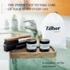ZilberHaar - Beard Care Kit for Men - 1 Regular Beard Brush + 1 Beard Balm + 1 Moisturizing Cream + 1 Beard Bib - Stiff Boar Bristles and Beech Wood - Supplied in a Velvet Bag view 2