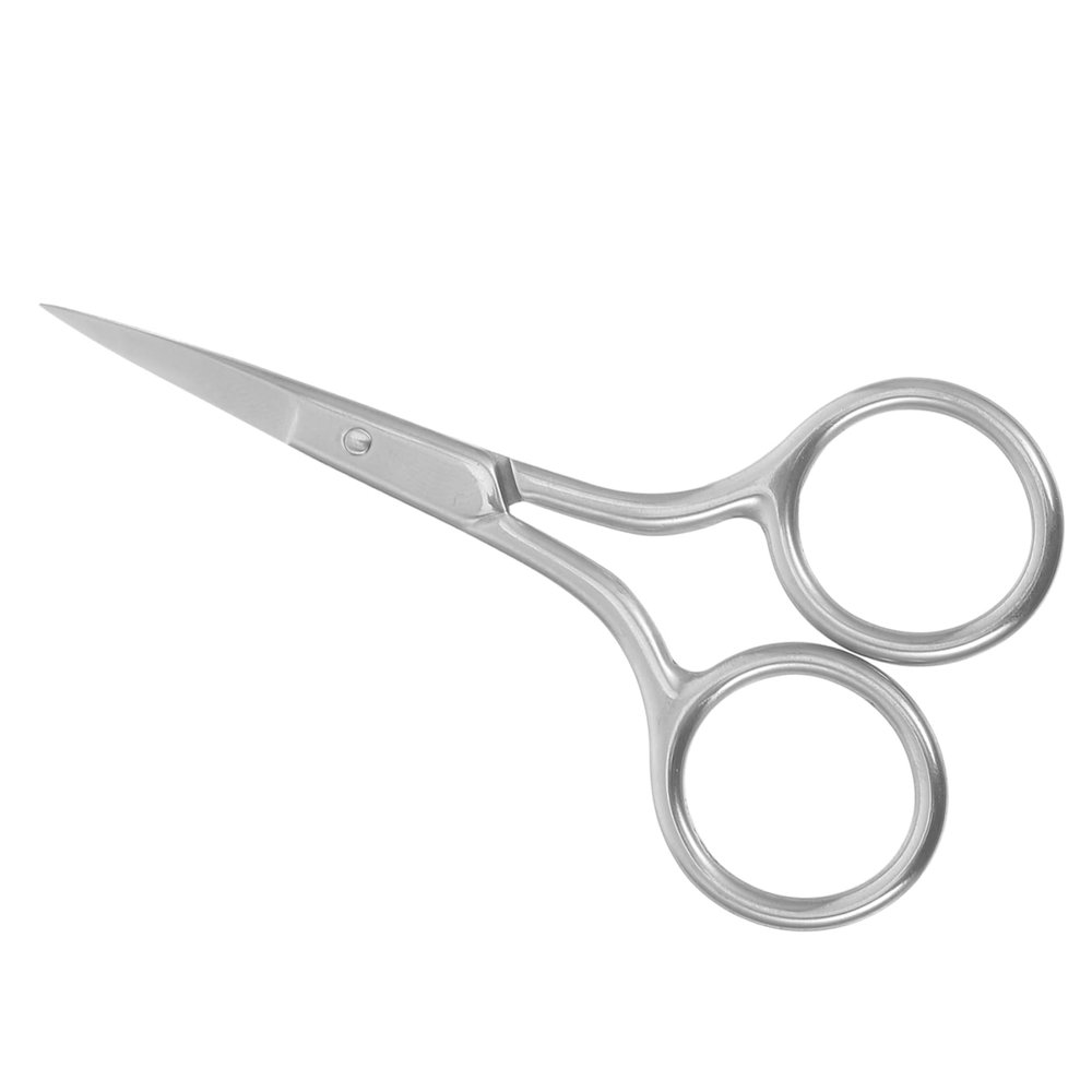 Beatifufu Stainless Steel Eyebrow Trimming Scissors Compact Barber Accessories Easy to Use Beauty Scissor for Nose Brow