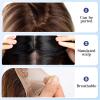 HAIRCUBE 5"*5.5" Large Base Hair Toppers for Women Real Human Hair Topper, 12 inch Light Brown with Blonde Highlight, No Bangs for Women with Thinning or Grey Root view 4